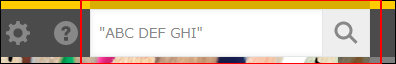 スクリーンショット：検索ボックスに「"ABC DEF GHI"」と入力している